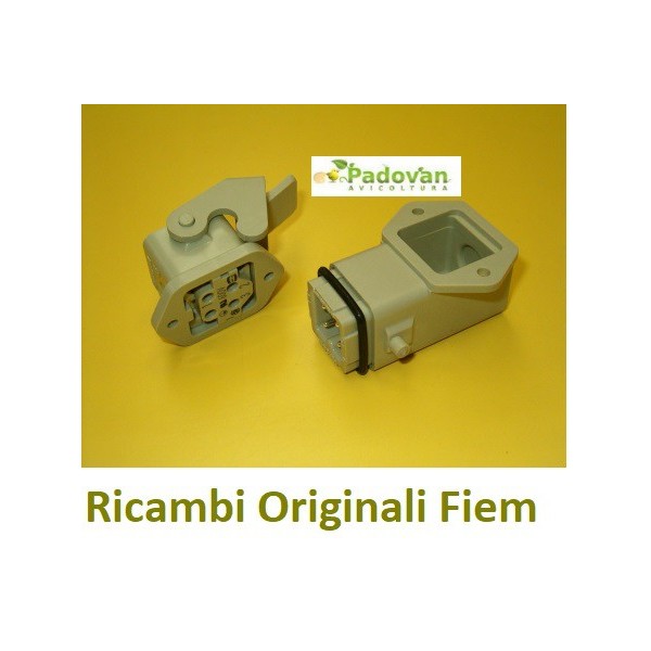 Fuente de alimentación con conector 3P+T hembra + macho para incubadora Fiem MG50