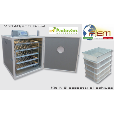 Incubateur Fiem MG 140/200 Humidificateur automatique GRATUIT Charge unique