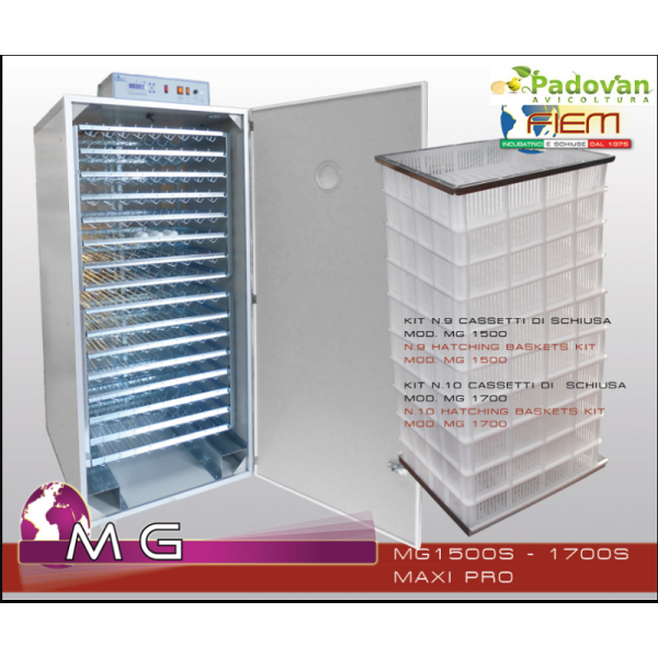 Fiem MG1500S MAXI PRO incubator with automatic humidifier