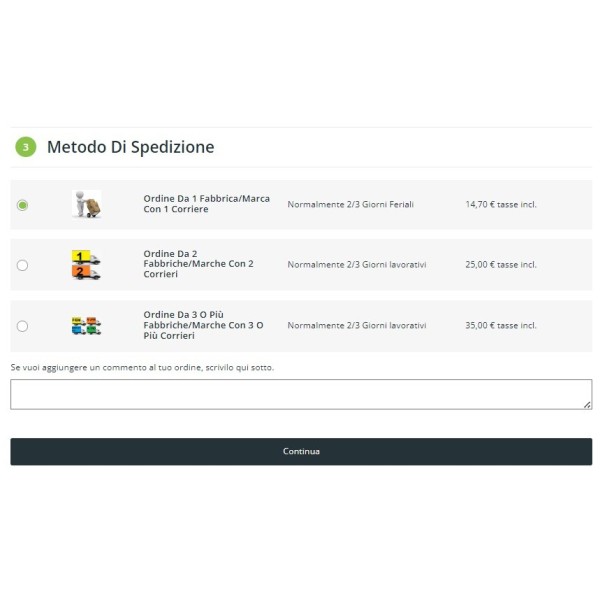 Saldo secondo corriere