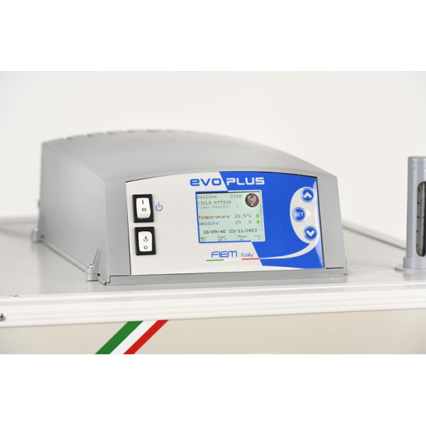 Fiem Evo Plus control unit with advanced microprocessor and self-calibrating T/H probes