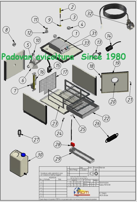 Fiem MG70-100 Esploso Ricambi