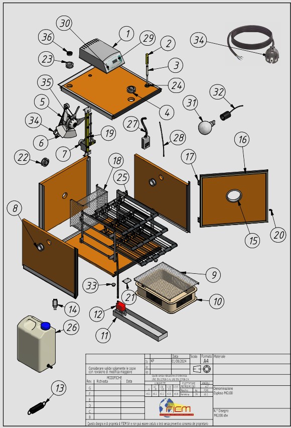 Esploso Ricambi MG 100